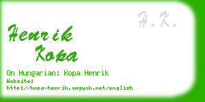 henrik kopa business card